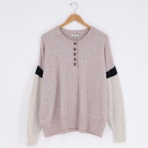 Madewell women's sweater size medium wool alpaca blend buttons pink